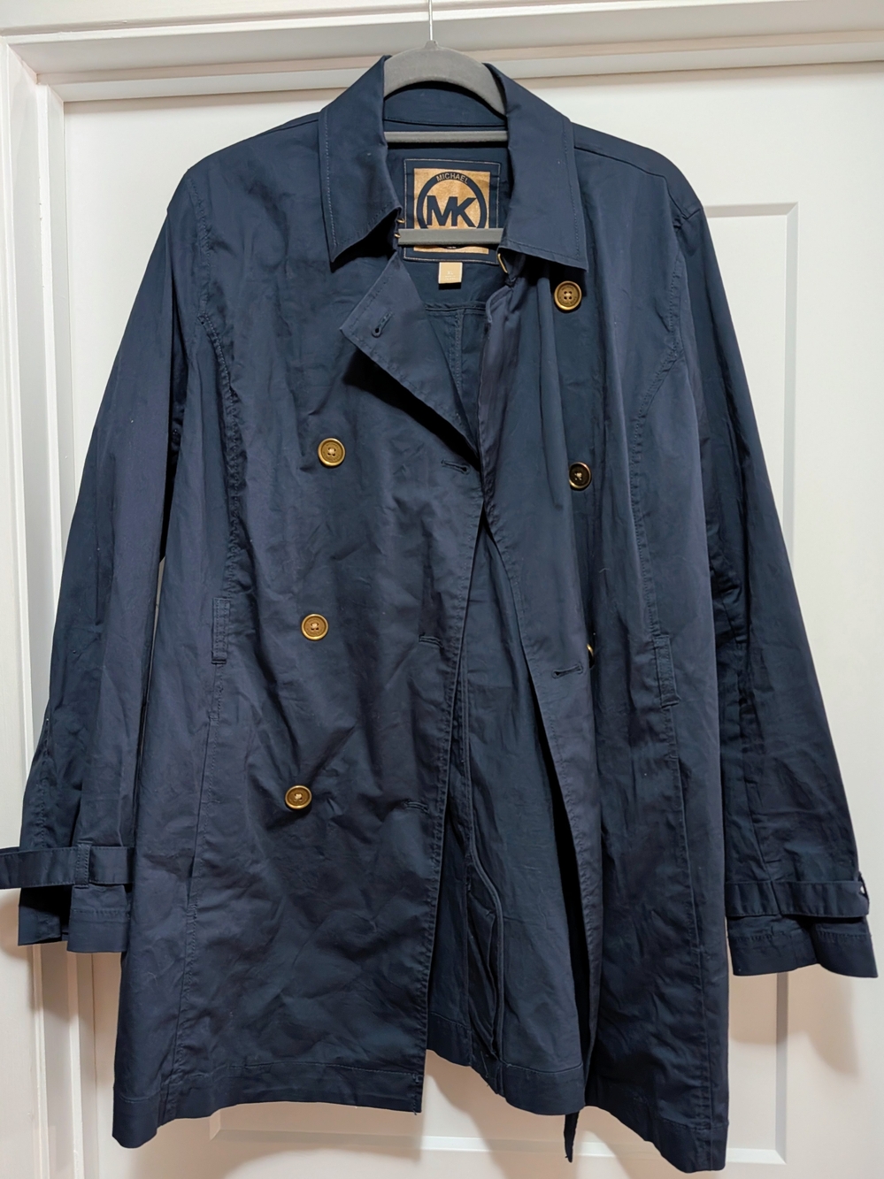 Women's Michael Kors Navy Double-Breasted Trench Coat